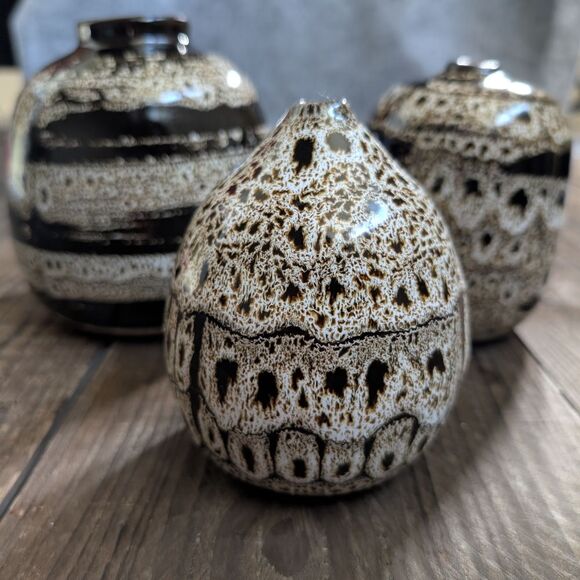 Three Creative Co-op Terracotta Vases in Warm Brown - Picture 1 of 8